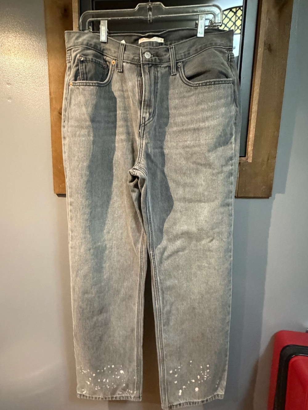 Levi's Gray Relaxed Fit Jeans with Subtle White Paint Detail
